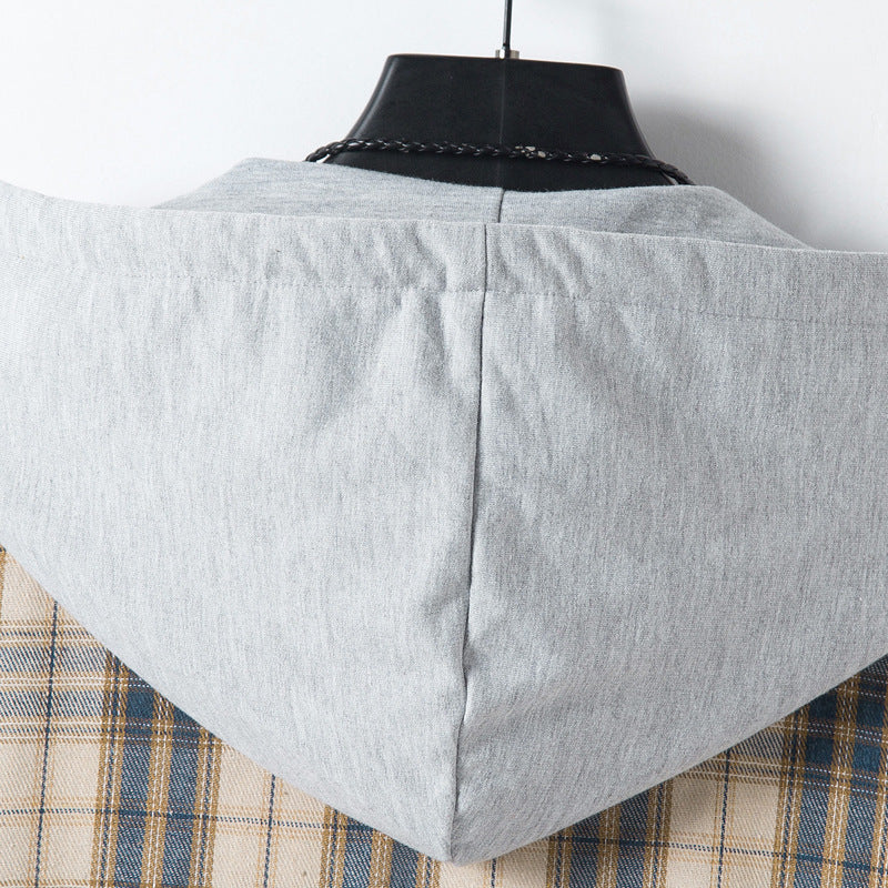 Men's Casual Plaid Long Sleeve Hooded Shirt