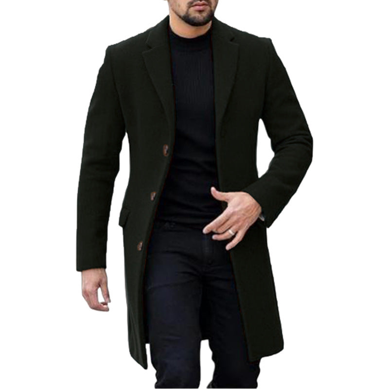 Single-breasted Cardigan Woolen Coat