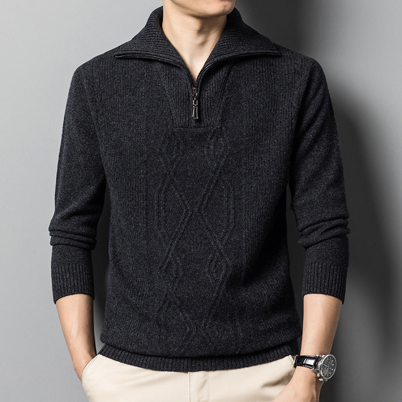 Middle-aged Thick Thermal Knitting Base sweater