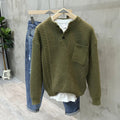 Retro Pullover Men Loose Pockets All-match Casual Sweater