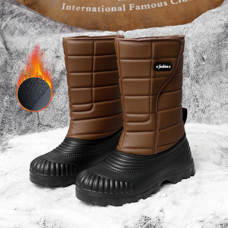 Snow Boots Outdoor Long Tube Fleece Lined Padded Warm Keeping shoes