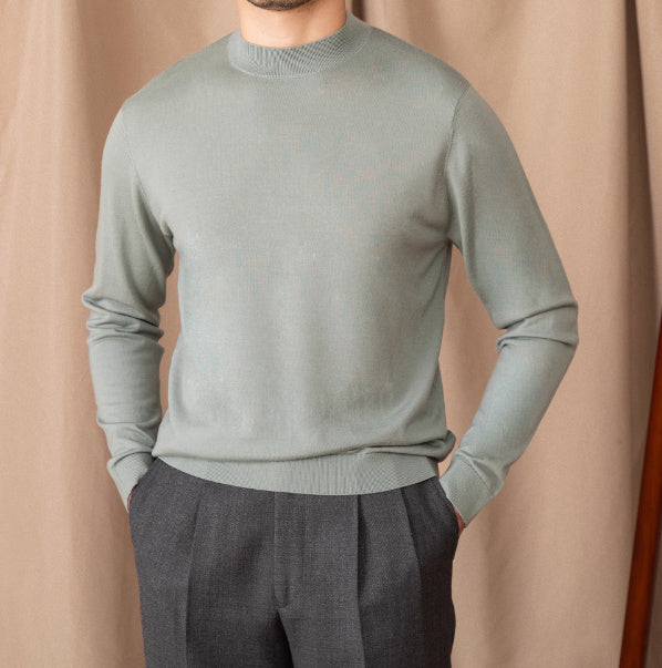 Wool British Commute Slim-fit Pullover Bottoming Shirt