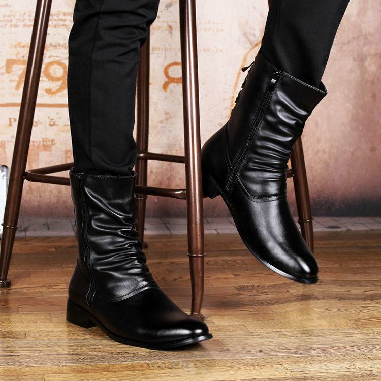 British Leather Pointed Men's Boots
