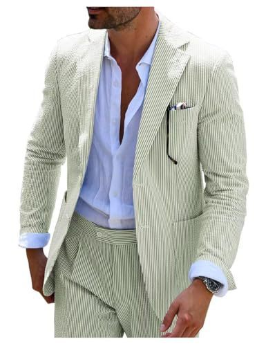Men's Two-piece Suit Seersucker Summer