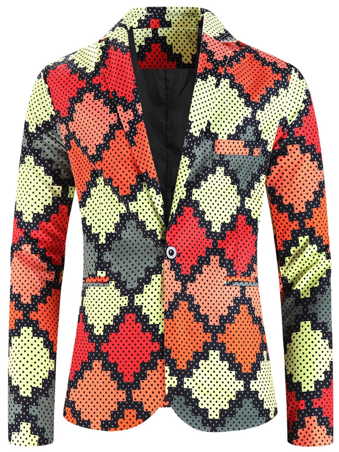 One Button Printing Leisure Suit men