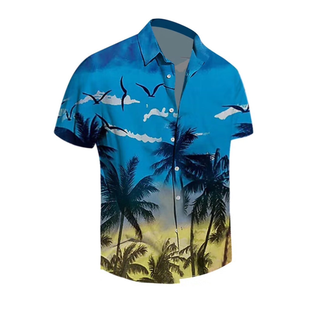 Hawaiian Men's Summer 3D Printed Short-sleeved Shirt