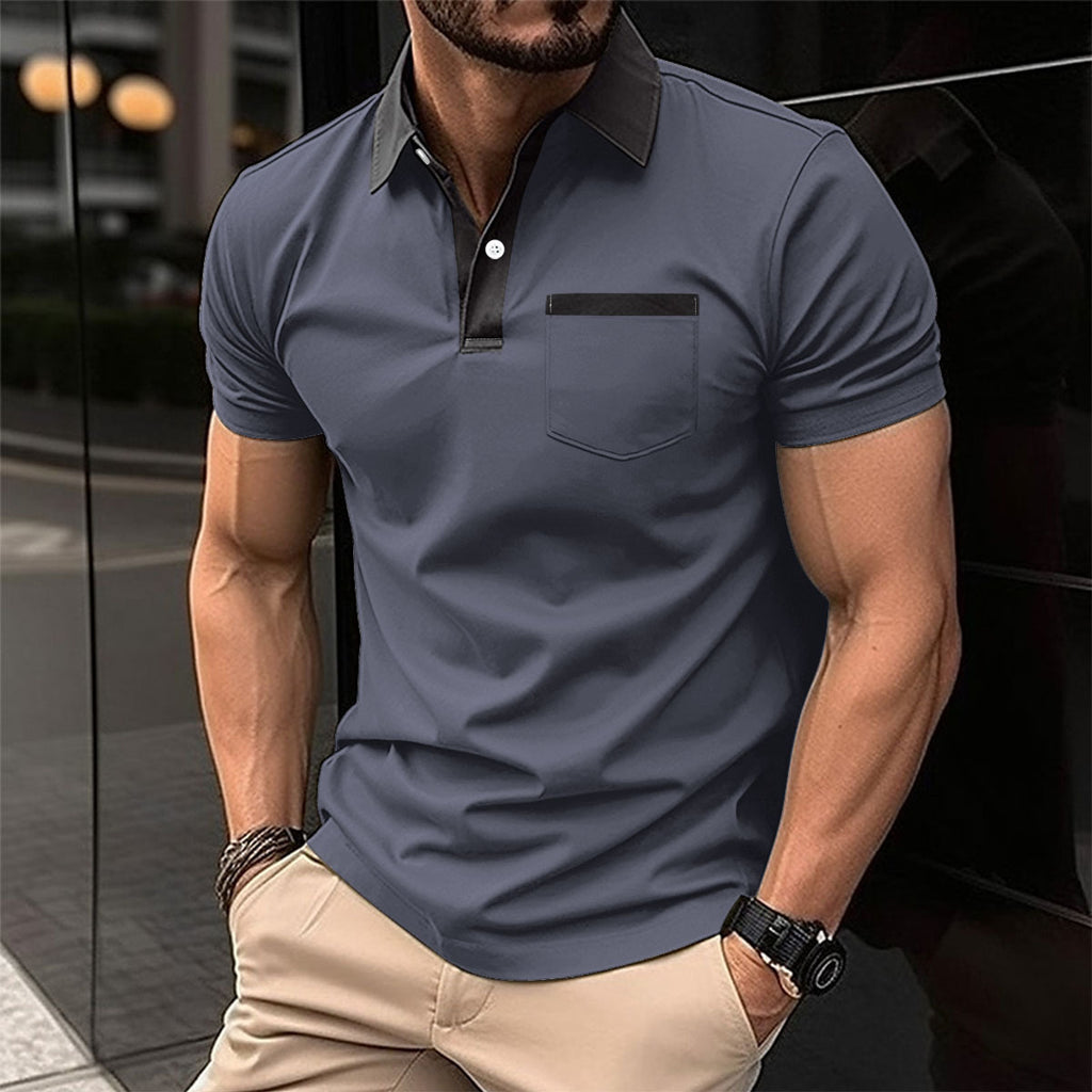 Slim Pocket Short-sleeved Polo Shirt