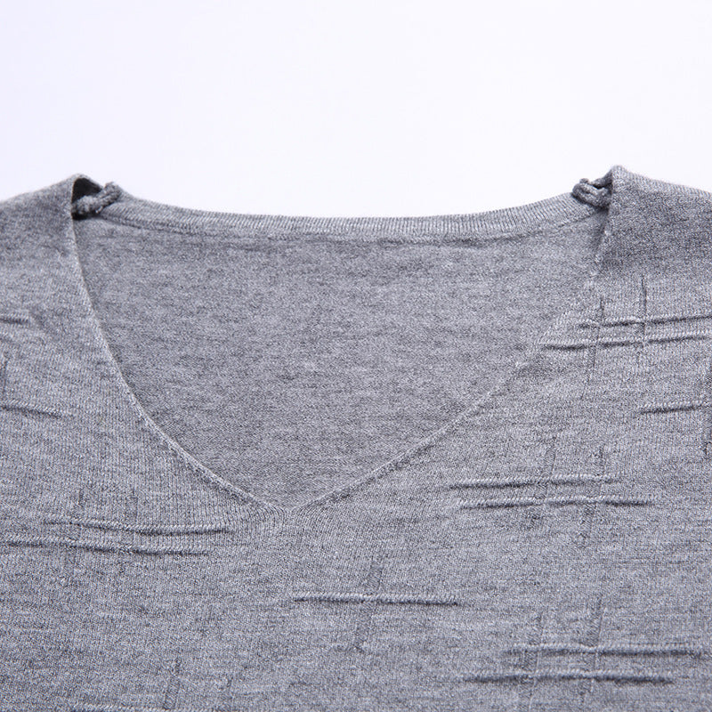 Men's Casual V-neck Thin Base Long Sleeve sweater