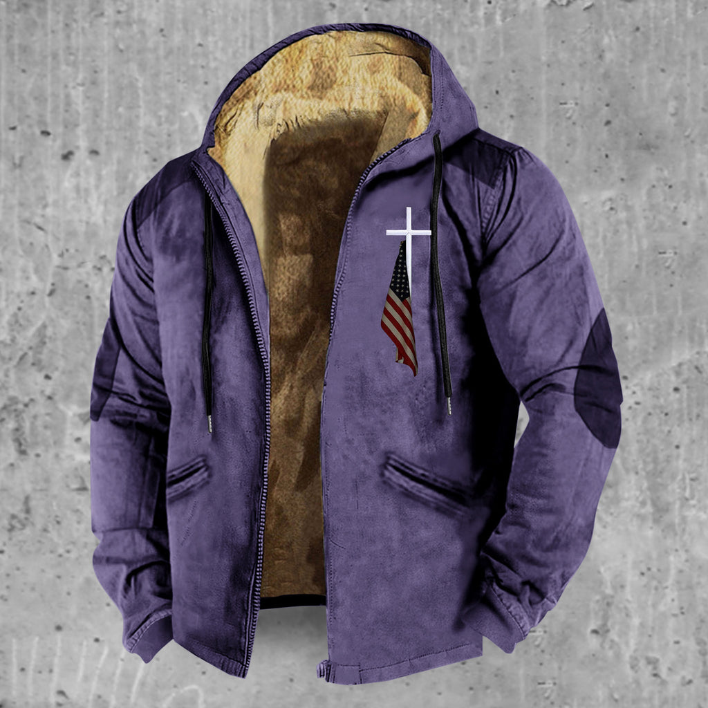 3D European And American Hooded Zipped Cotton-padded Jacket