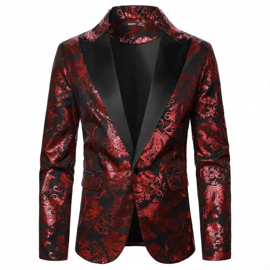 Men's Bronzing Printed Suit Jacket