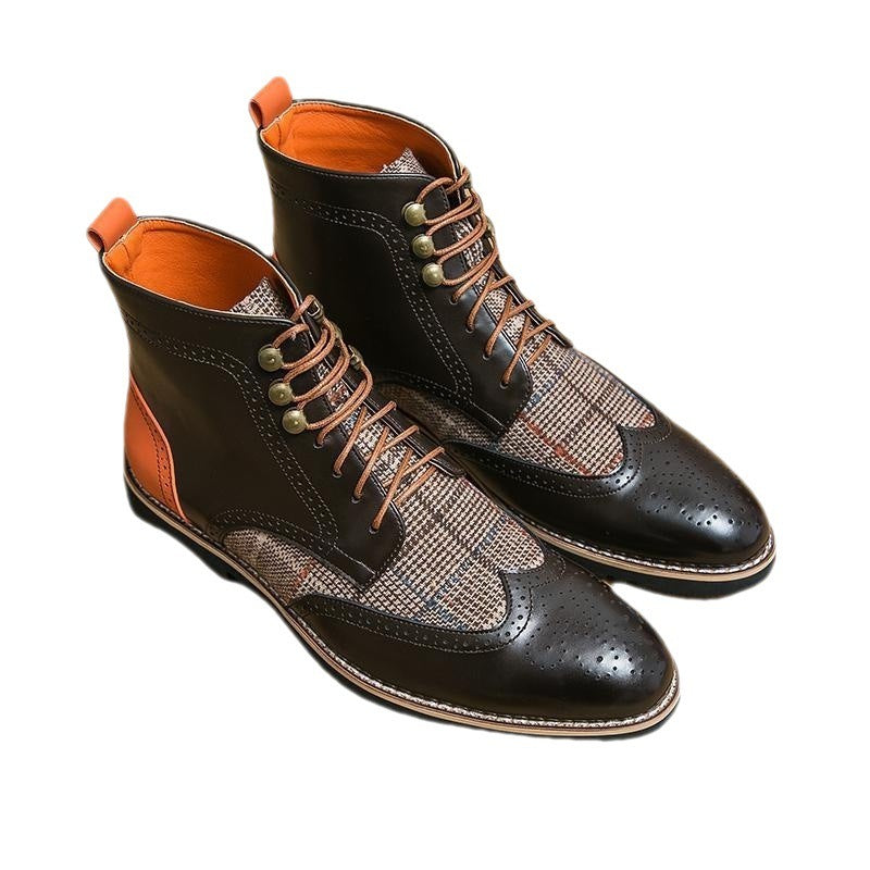 Men's Brogue Vintage Leather Boots