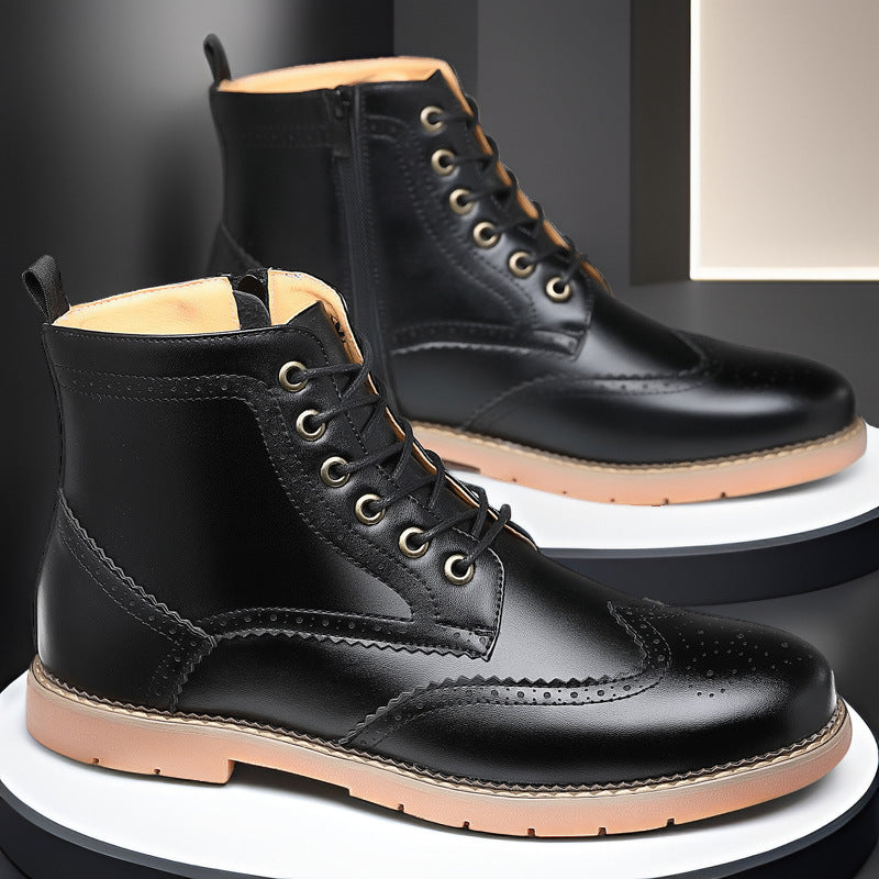 Men's High-top Business Casual Leather Shoes British Martin Boots