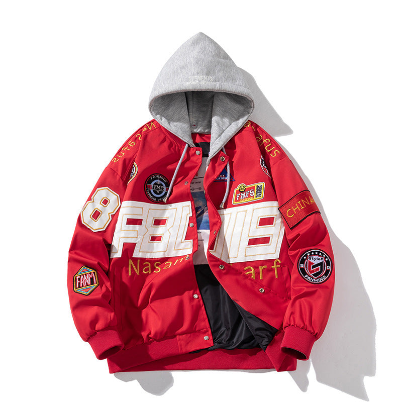 Autumn Winter Motorcycle Baseball Uniform couple jacket