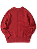 Men's Solid Color Long Sleeve Round Neck Sweater