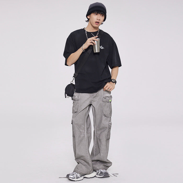 Heavy High-grade Workwear Multi-pocket Dirty Casual Pants