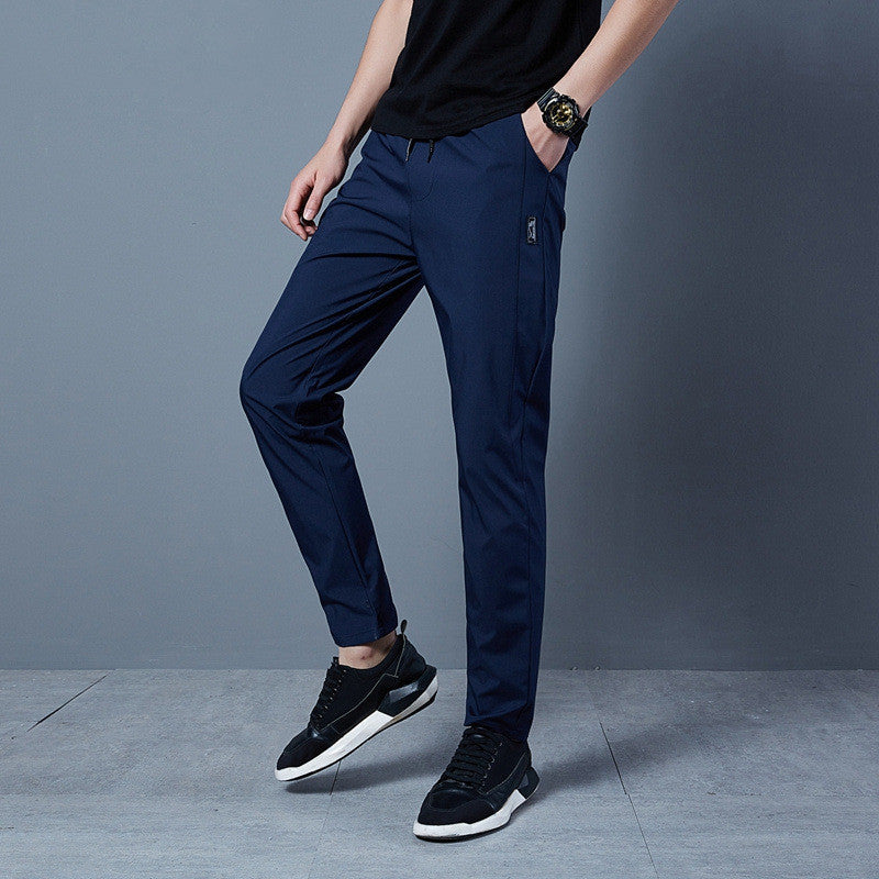 Mens Solid Color Loose Casual Pants