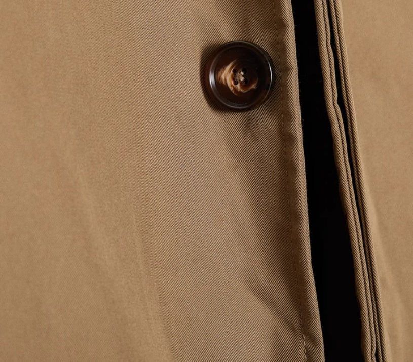 Retro Down Mid-length Trench Coat