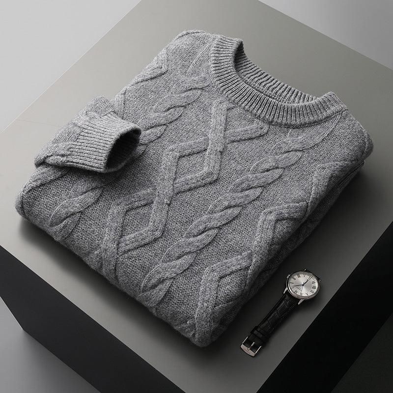 Men's Thickened Round Neck Sweater Pullover Knitting Bottoming Sweater