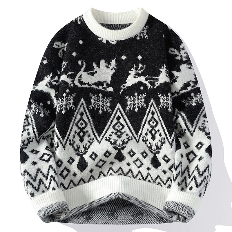 Men's Thickened Christmas Pullover Mock Neck Sweater