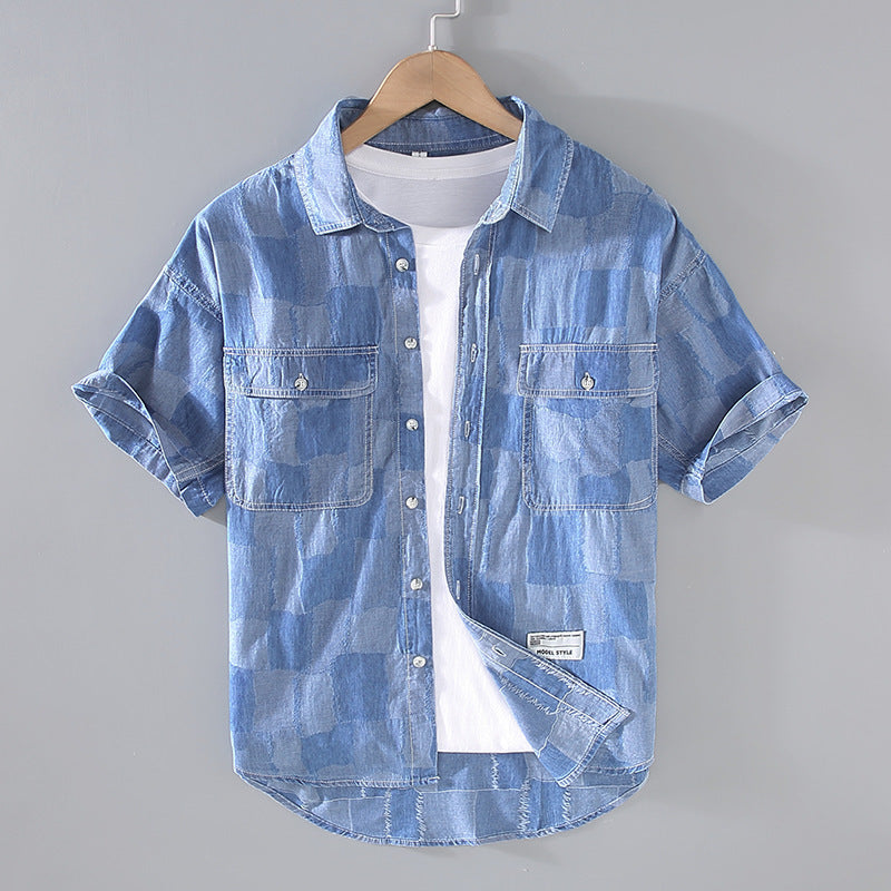 Men's Denim Short Sleeve shirt