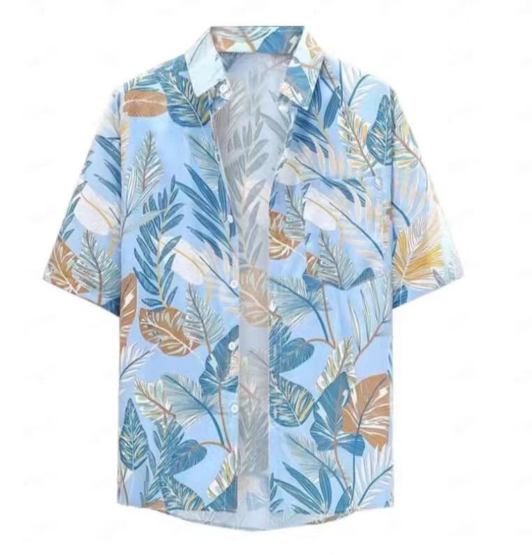 Hawaiian Men's Summer 3D Printed Short-sleeved Shirt