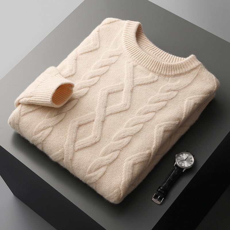 Men's Thickened Round Neck Sweater Pullover Knitting Bottoming Sweater