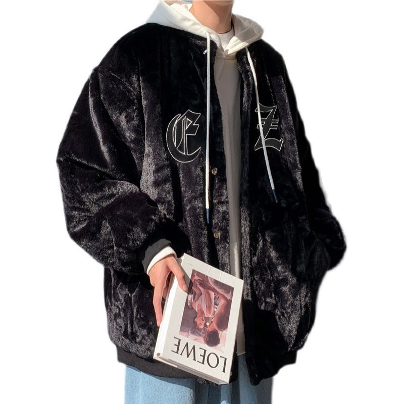 Winter Thickened American Retro Alphabet Baseball Uniform