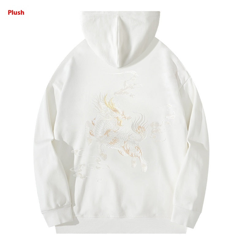 3D Printed Loose Plus Size Hooded Sweater Men