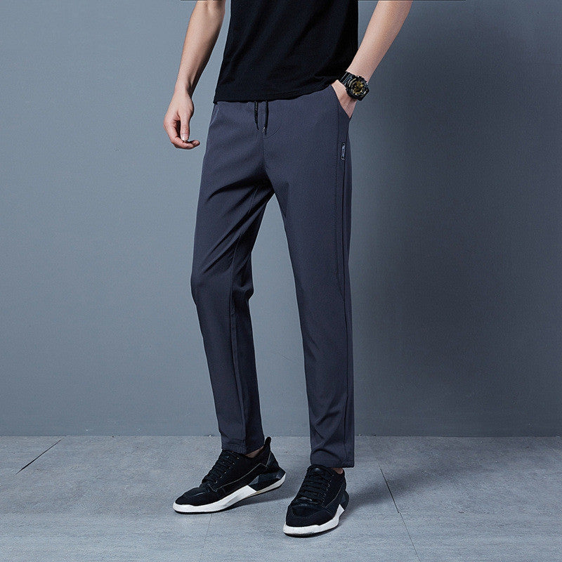Mens Solid Color Loose Casual Pants
