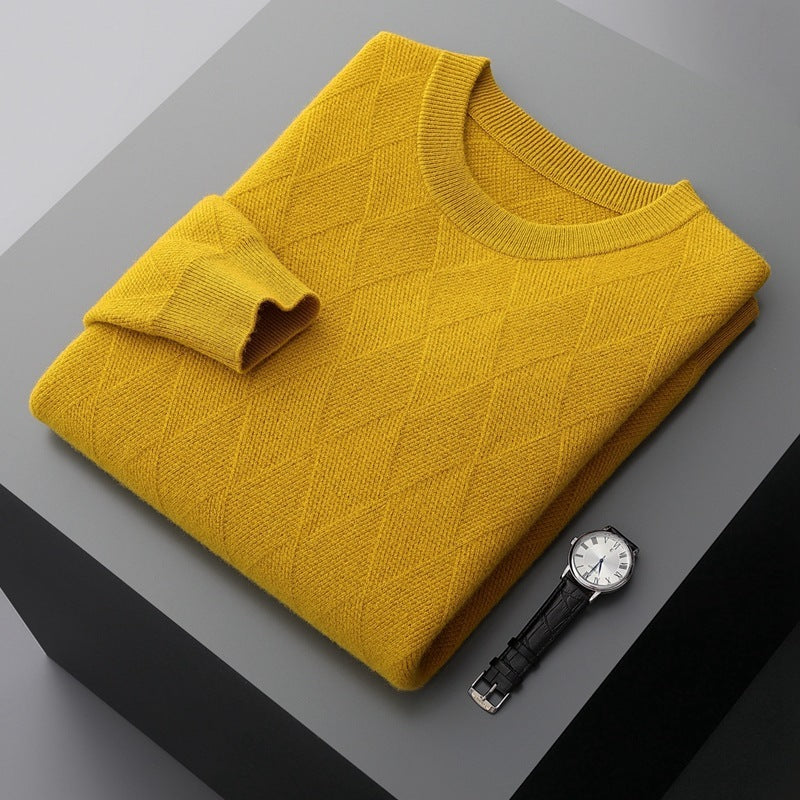 Autumn And Winter Round Neck Woolen Sweater For Men