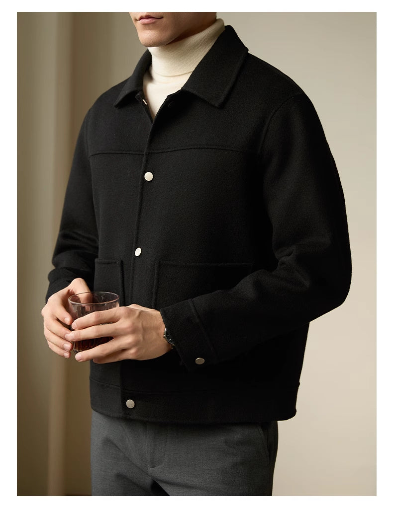 Men's Short Double-faced Woolen Jacket
