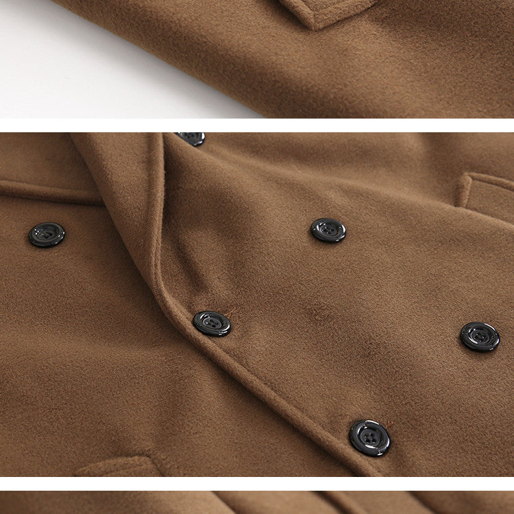 Men's Korean Version Loose Casual Long Woolen Coat