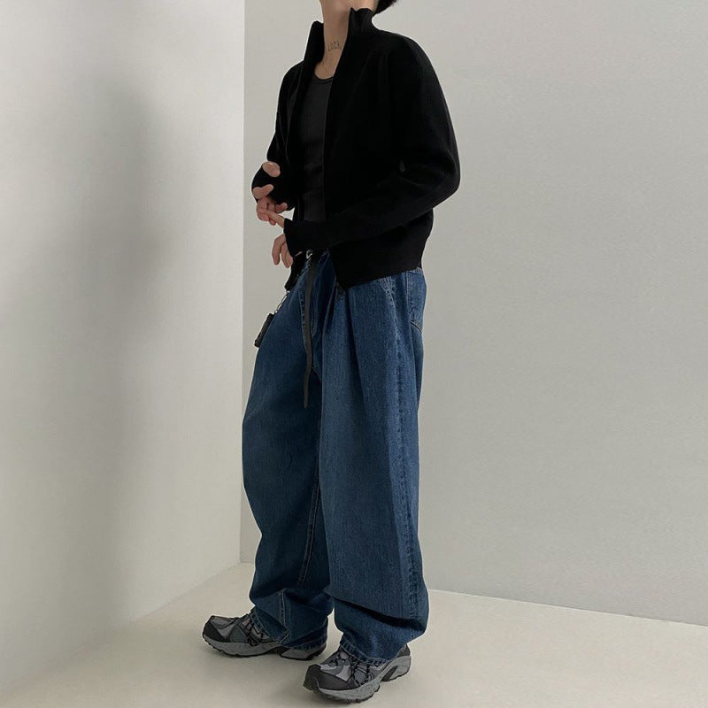 Loose Stand Collar Lazy Mock Neck Sweater