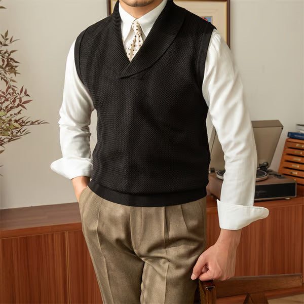 Knitted Waistcoat Business Slim Fit Men