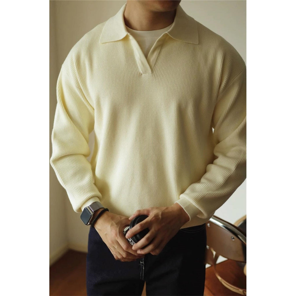 Lapel Warm Men's Long Sleeve Base sweater