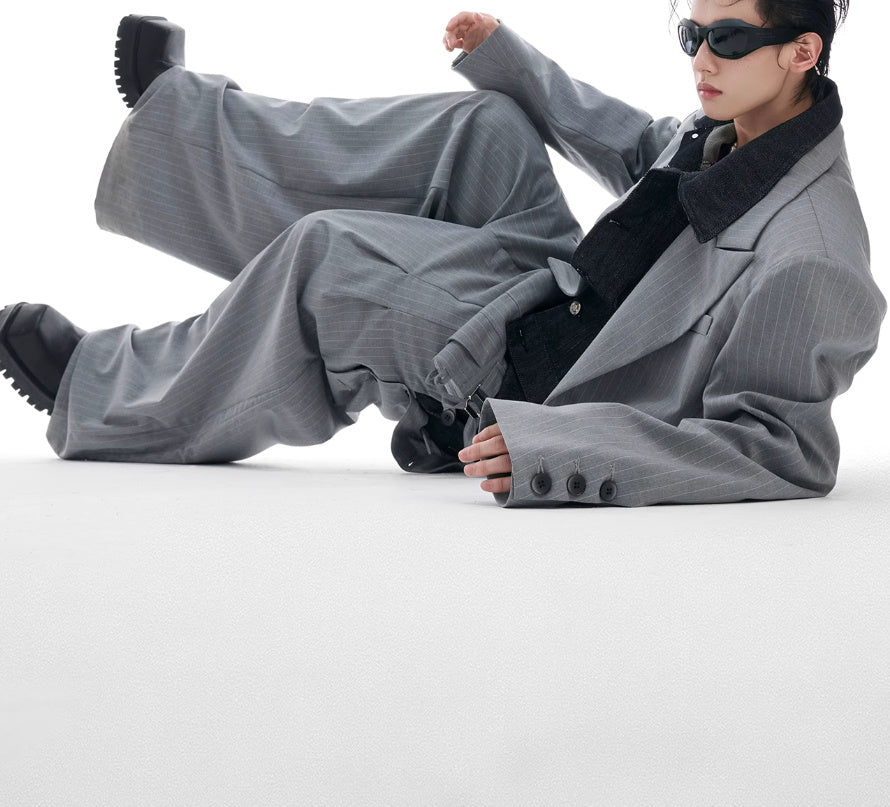 Denim Stitching Design Suit