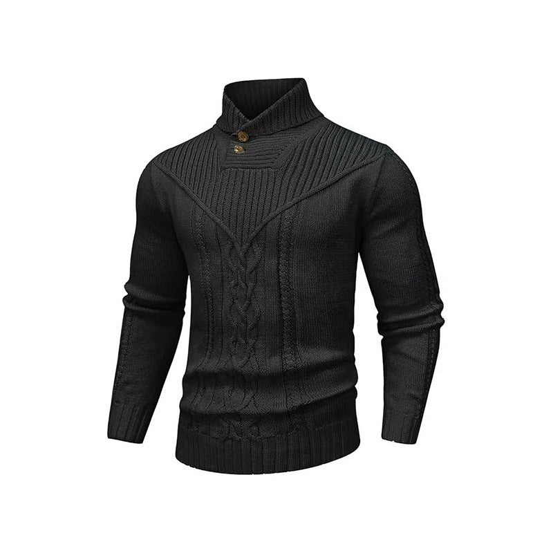 Stand Collar Classic Twisted Pullover Sweater