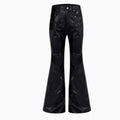 Zipper Design Micro Pull Up Leather Pants For Men