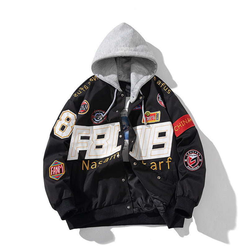 Autumn Winter Motorcycle Baseball Uniform couple jacket