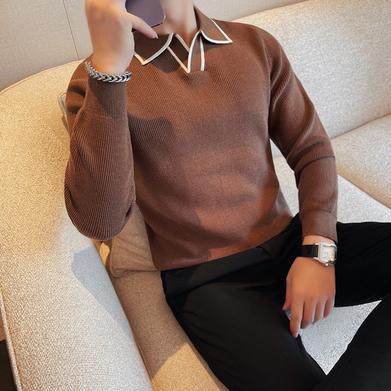 Men's Autumn And Winter Collar Knitted Sweater
