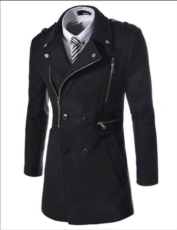 Multi Zipper Fitted Trench Coat