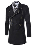 Multi Zipper Fitted Trench Coat