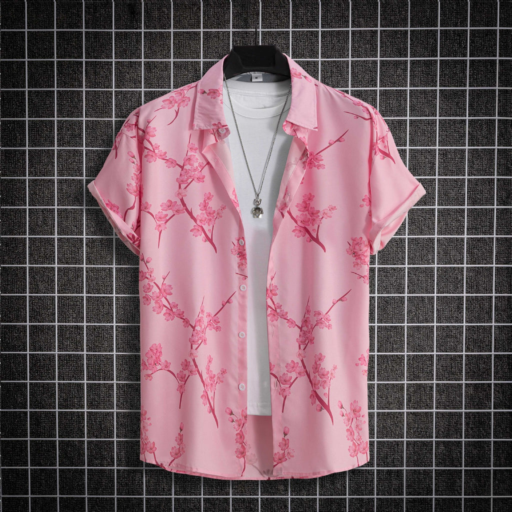 Digital Printing Floral Short Sleeve Shirt