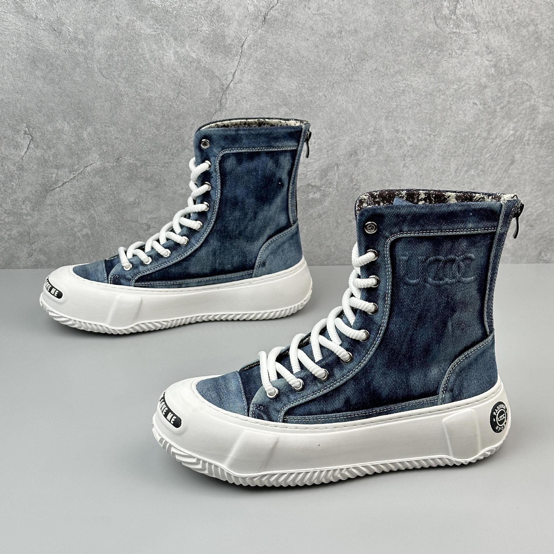 High-top Canvas Boots Fashionable All-match Boots Men