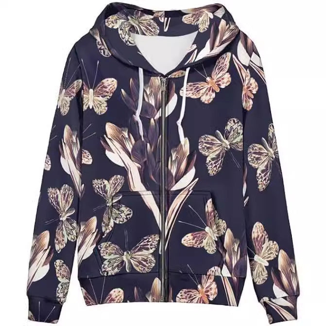 Men's And Women's 3D Painted Printed Zipper hoodie