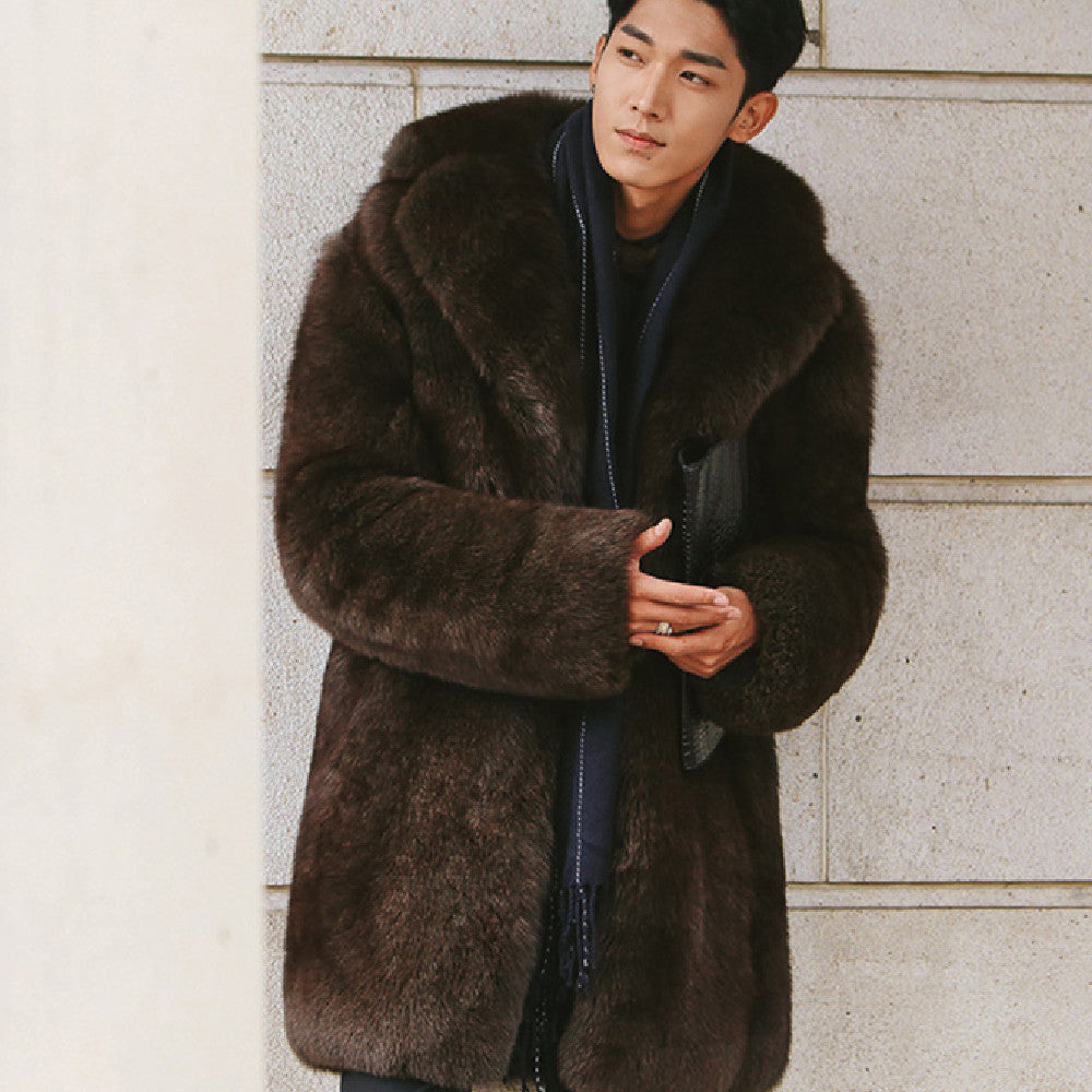 Men's Warm Mid-length Windbreaker coat